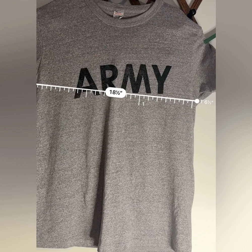 VINTAGE Champion Gray ARMY Short Sleeve Tee - Picture 2 of 3